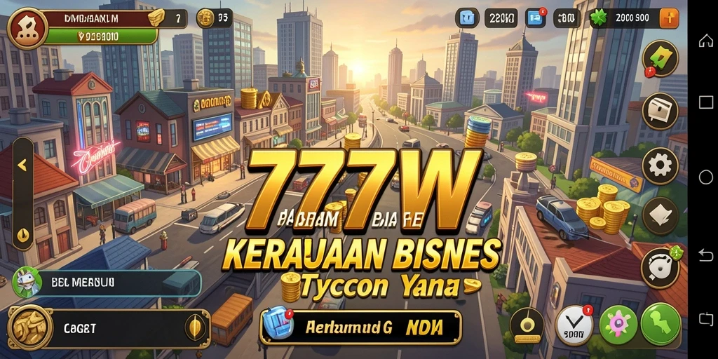 Tampilan gameplay <strong>7777W</strong> dengan fitur manajemen bisnis yang seru.