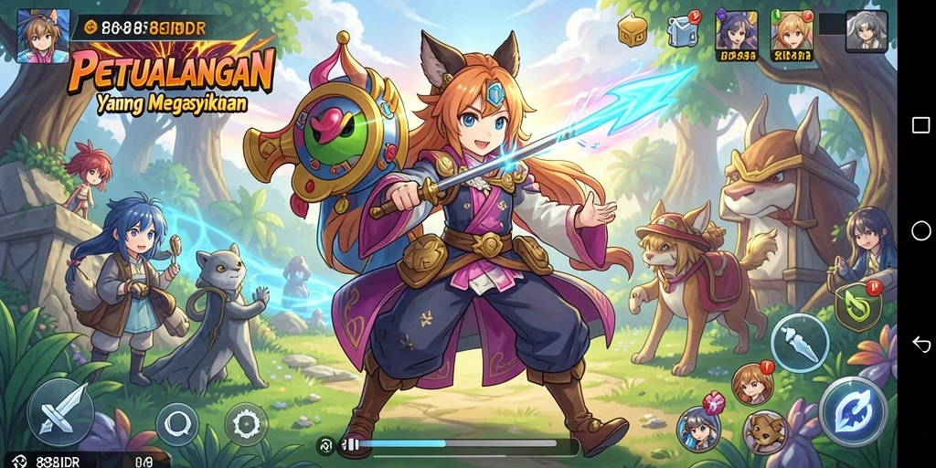 Tangkapan layar gameplay mencerminkan dunia Anime yang memukau.