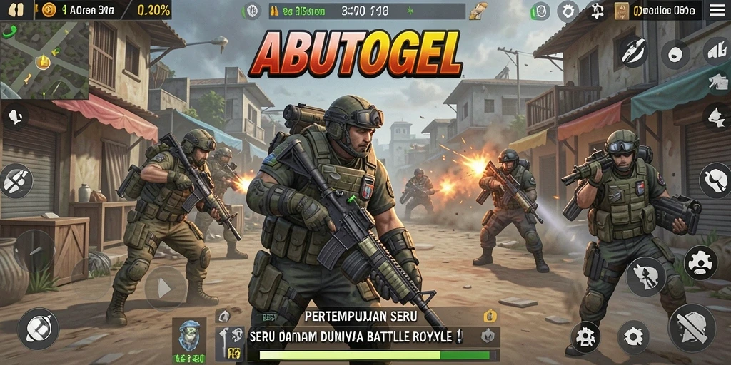 Tampilan gameplay seru ABUTOGEL dengan aksi pertempuran mendebarkan.