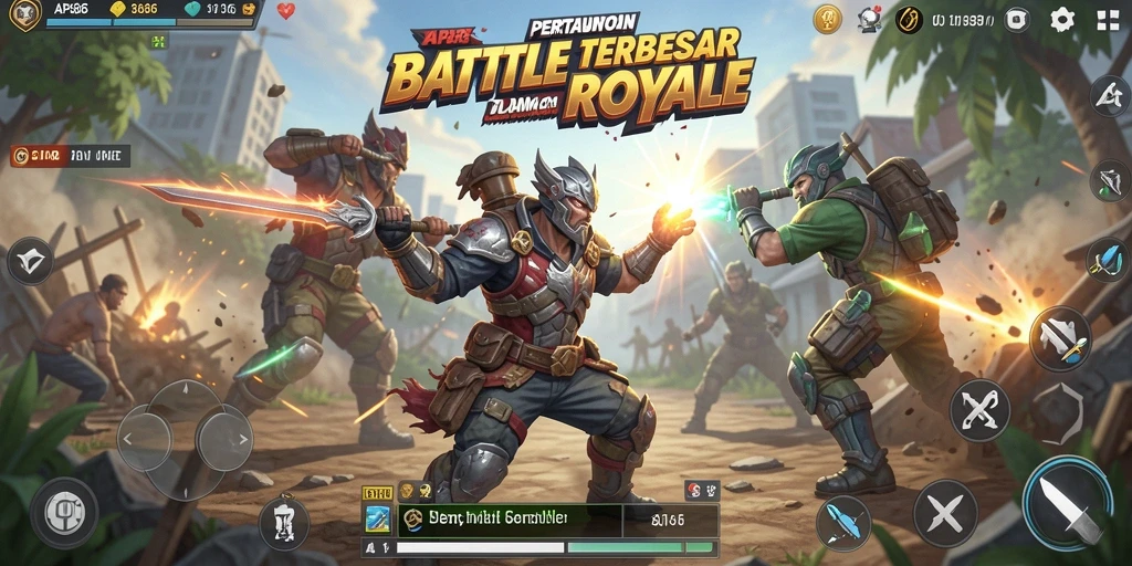 Tampilan gameplay seru di arena Battle Royale AP686.