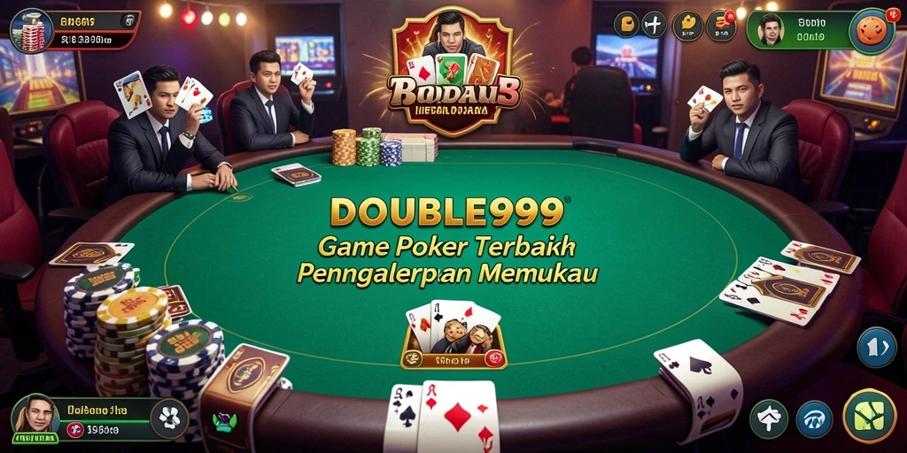 Tampilan gameplay menarik dari aplikasi Poker DOUBLE999.