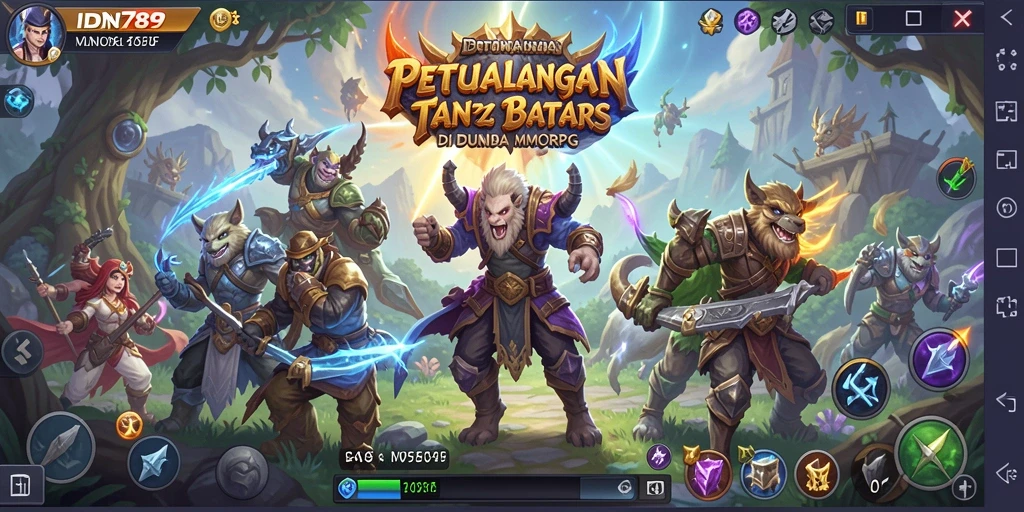 Tampilan gameplay <strong>IDN789</strong> menampilkan pertarungan seru di dunia fantasi.