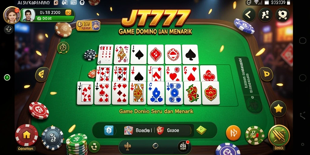 Screenshot utama JT777 menampilkan gameplay seru permainan Domino.