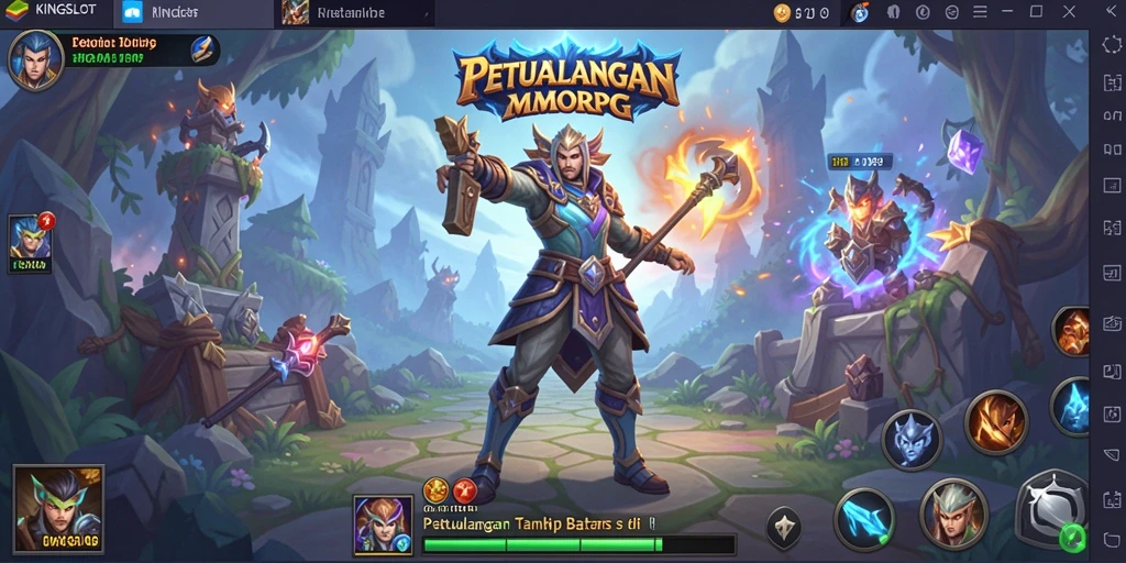 Tampilan gameplay mendebarkan dari petualangan MMORPG KINGSLOT.