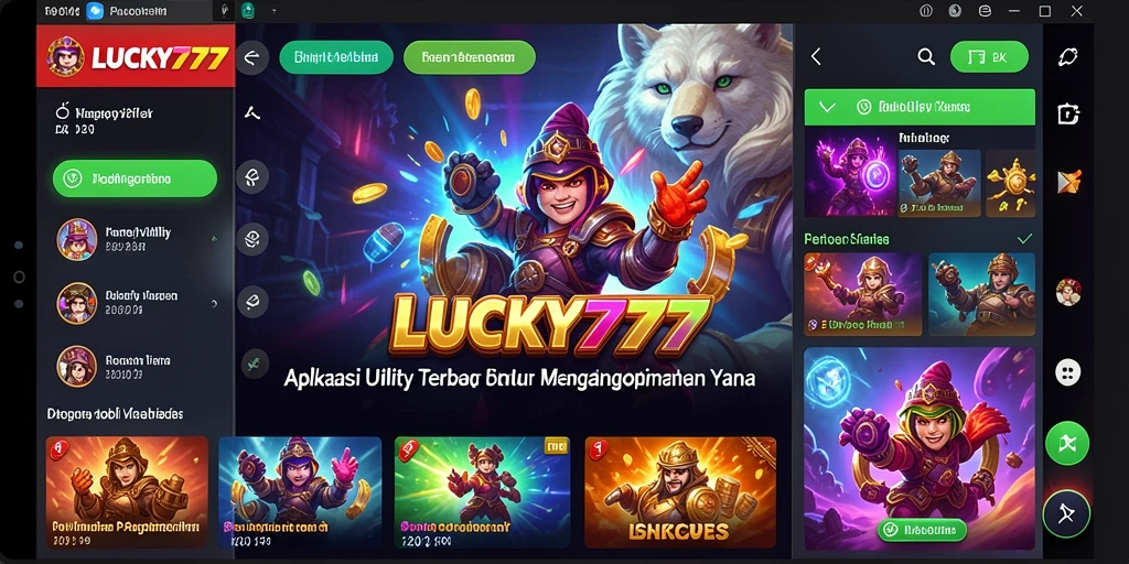Screenshot utama LUCKY777 menampilkan antarmuka aplikasi Utility yang intuitif.