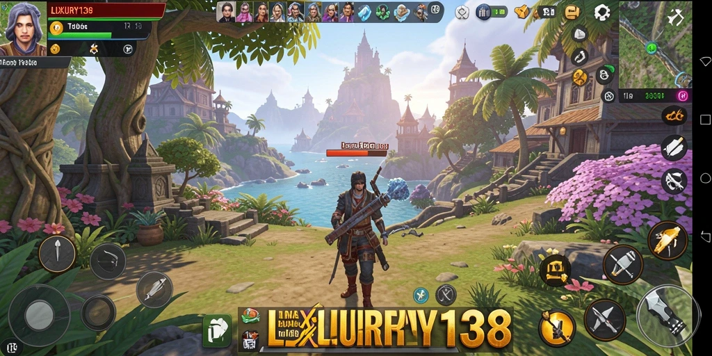 Screenshot gameplay <strong>LUXURY138</strong> menampilkan petualangan seru di dunia terbuka.