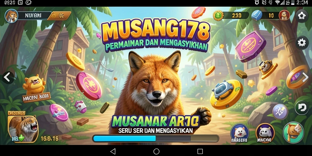 Screenshot menunjukkan aksi seru dari gameplay Arcade MUSANG178.